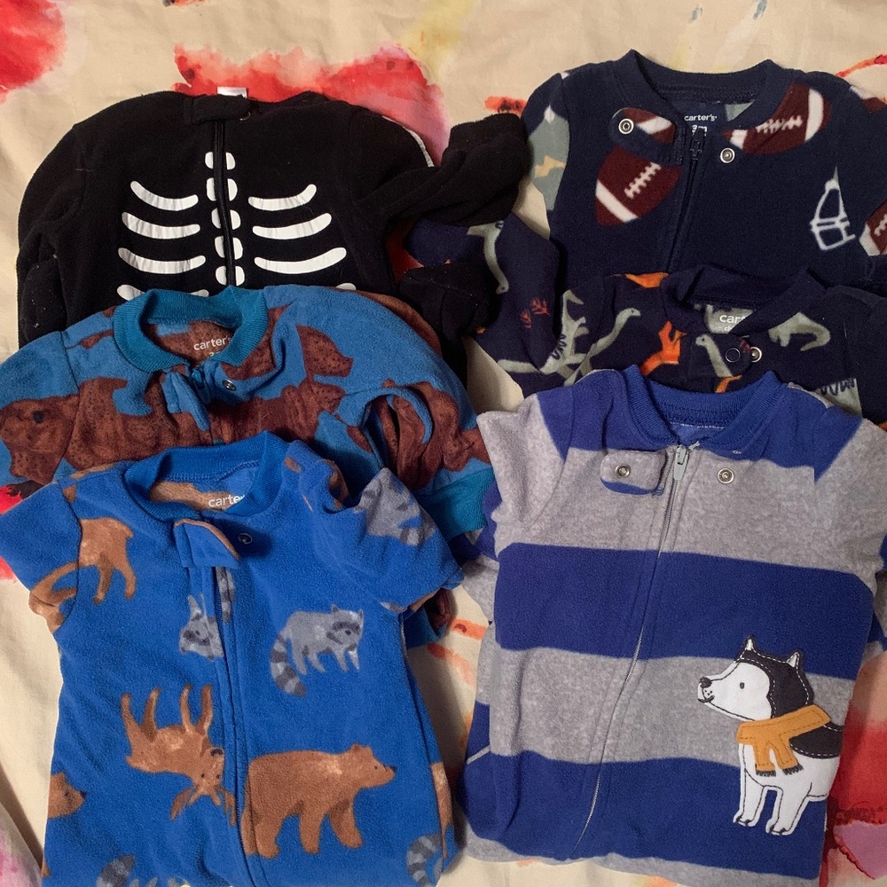 Carters 0-3 month fleece onesies